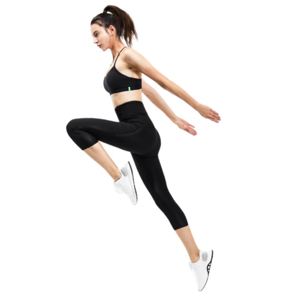 BVVU Women’s Magic Stickers Fat-Burning Cropped Sauna‎ Pants Black Size 3XL NWT
